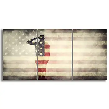 3 Pieces Red and White Photo Print On Canvas Silhouette of Troops on American Flag Background - Modern Home Decor Gifts
3 Pieces Red and White Photo Print On Canvas Silhouette of Troops on American Flag Background - Modern Home Decor Gifts
