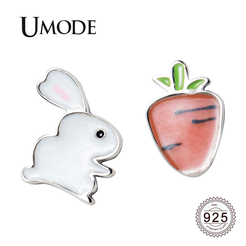 UMODE Cute Rabbit Carrot Asymmetric 925 Sterling Silver Stud Earring Pure Real Silver Small s925 Earrings Fine Jewelry ULE0540
UMODE Cute Rabbit Carrot Asymmetric 925 Sterling Silver Stud Earring Pure Real Silver Small s925 Earrings Fine Jewelry ULE0540