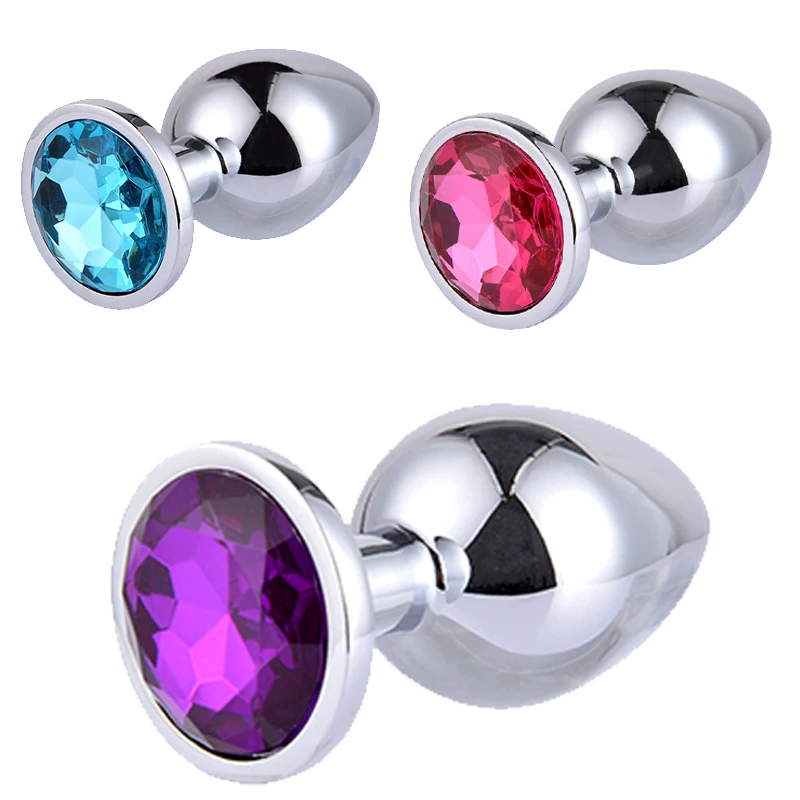 3pcs/Set Metal Anal Plug Jewelry Butt Stainless Steel Anal Plug Crystal Jewelry Adult Sex Toys For Women & Men