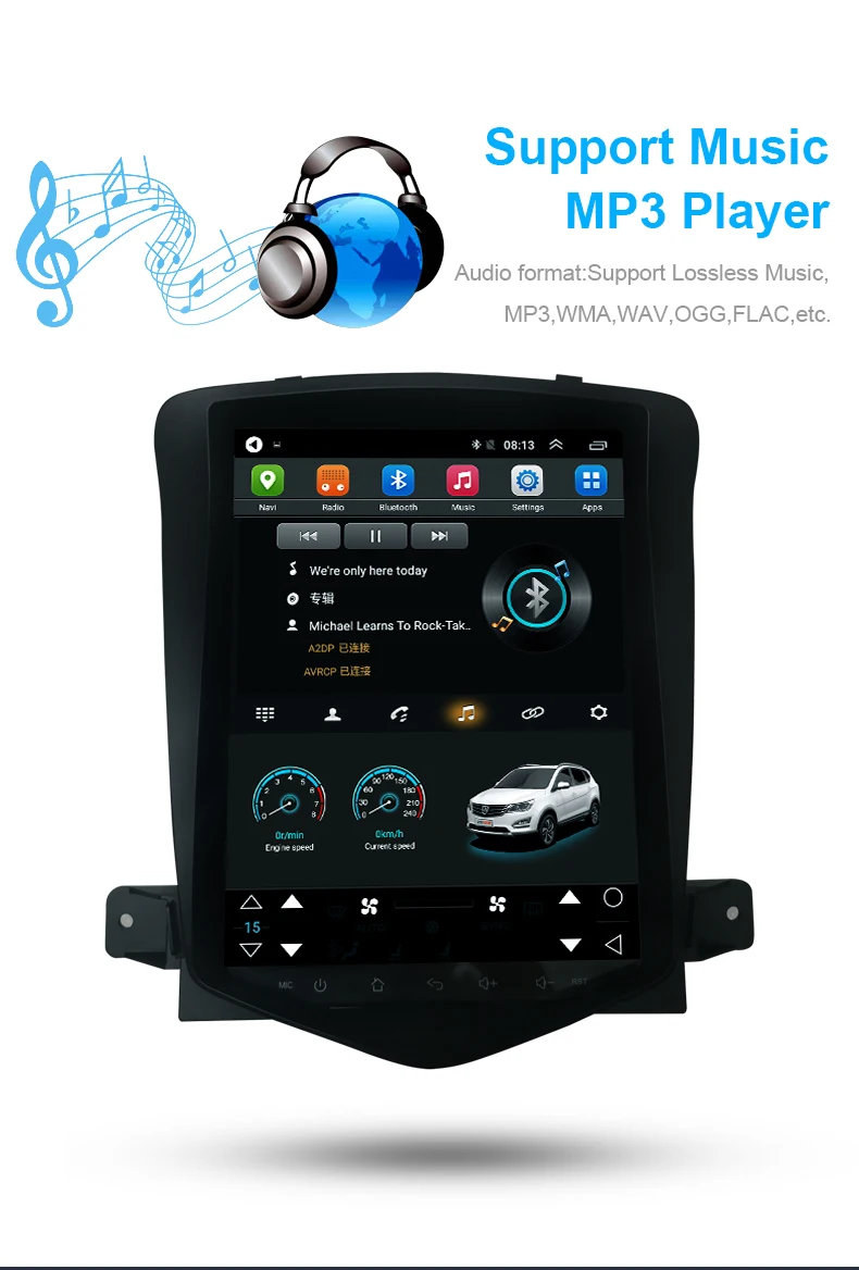 Top Android 32GB Multimedia Player Tesla Style Multimedia Player For LAND CRUISER PRADO 2010-2013 radio GPS Navigation Player 5