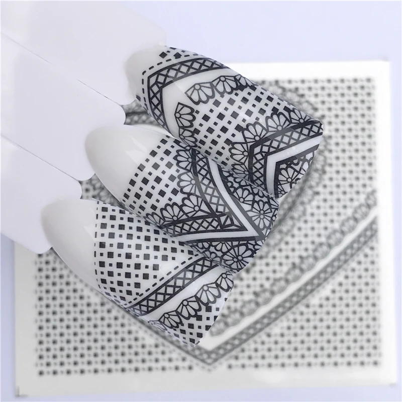LCJ Lace Flower Nail Sticker Decal Water Transfer White Black Tips Women Makeup Tattoos 2019 Summer New Design
LCJ Lace Flower Nail Sticker Decal Water Transfer White Black Tips Women Makeup Tattoos 2019 Summer New Design