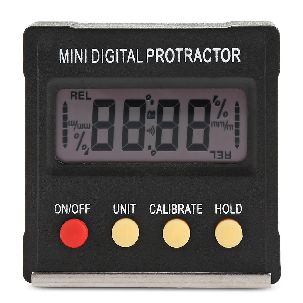 360 Degree Mini Digital Protractor Inclinometer Electronic Level Box Magnetic Base Level Box Angle Gauge Meter Measuring Tools
360 Degree Mini Digital Protractor Inclinometer Electronic Level Box Magnetic Base Level Box Angle Gauge Meter Measuring Tools