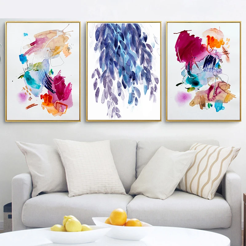 Colorful Watercolor Wall Art Canvas Painting Graffiti Modern Abstract Posters Nursery HD Pictures for Living Bedroom Home Decor
Colorful Watercolor Wall Art Canvas Painting Graffiti Modern Abstract Posters Nursery HD Pictures for Living Bedroom Home Decor
