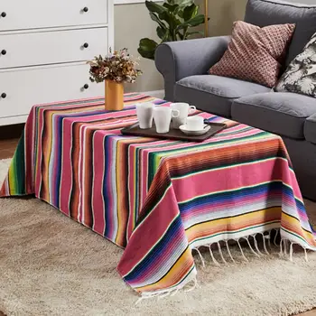 Mexican Style Tassel Tablecloth Rainbow Pattern Cotton Color Strip Shawl Carnival Party Wedding Decoration Blanket
Mexican Style Tassel Tablecloth Rainbow Pattern Cotton Color Strip Shawl Carnival Party Wedding Decoration Blanket
