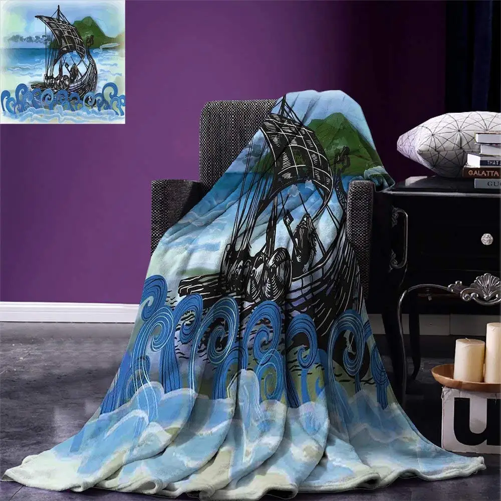 Nordic Throw Blanket Drekar Boat Vikings Ship Bearded Warrior with Axe Swirled Sea Waves Artwork Warm Microfiber
Nordic Throw Blanket Drekar Boat Vikings Ship Bearded Warrior with Axe Swirled Sea Waves Artwork Warm Microfiber