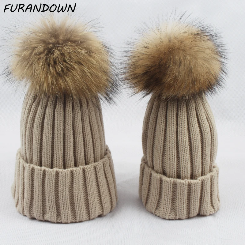Twinning Style Parent-child Winter Beanie Hats Baby Children Real Raccoon Fur Hat Kids Pompom Cap Boy Girl Skullies
Twinning Style Parent-child Winter Beanie Hats Baby Children Real Raccoon Fur Hat Kids Pompom Cap Boy Girl Skullies