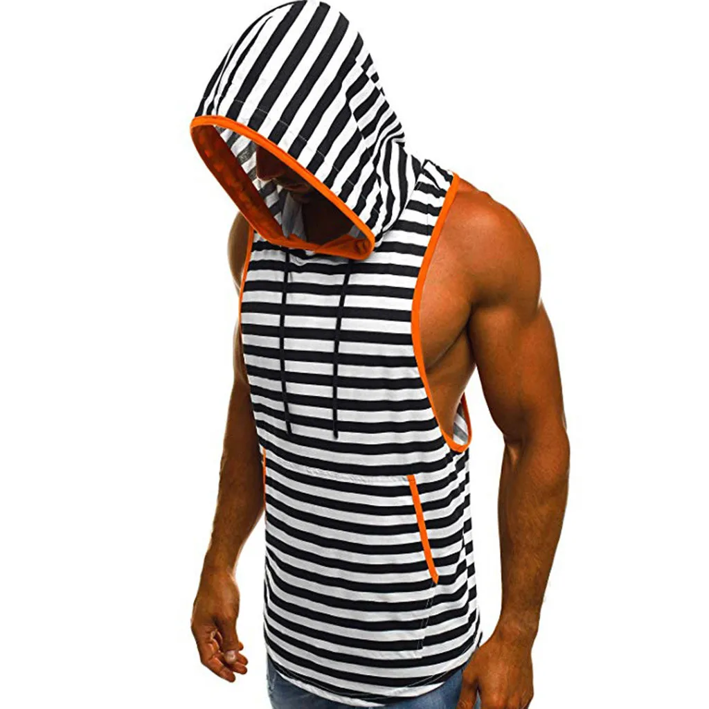 Sports tank top vest Men's Summer Casual Stripe Print Hooded Sleeveless Gym Tank Top Vest men's clothing sleeveless Tank Tops
Sports tank top vest Men's Summer Casual Stripe Print Hooded Sleeveless Gym Tank Top Vest men's clothing sleeveless Tank Tops