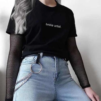Broke Artist Black Graphic T-shirt Letters Printed Tumblr Gurnge Aesthetic Tee 80s 90s Girls Fashion Cool T Shirt Harajuku Tees
Broke Artist Black Graphic T-shirt Letters Printed Tumblr Gurnge Aesthetic Tee 80s 90s Girls Fashion Cool T Shirt Harajuku Tees