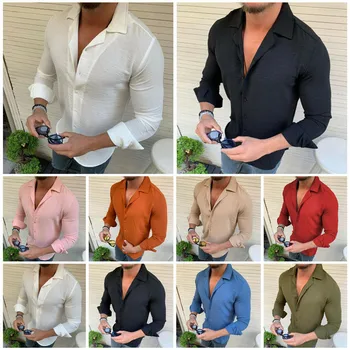 Mens Shirts Casual Slim Fit Mens Summer Long Sleeve Linen Shirt Casual Plain Slim Fit Tops Blouse Shirt Mens Shirts V-neck
Mens Shirts Casual Slim Fit Mens Summer Long Sleeve Linen Shirt Casual Plain Slim Fit Tops Blouse Shirt Mens Shirts V-neck
