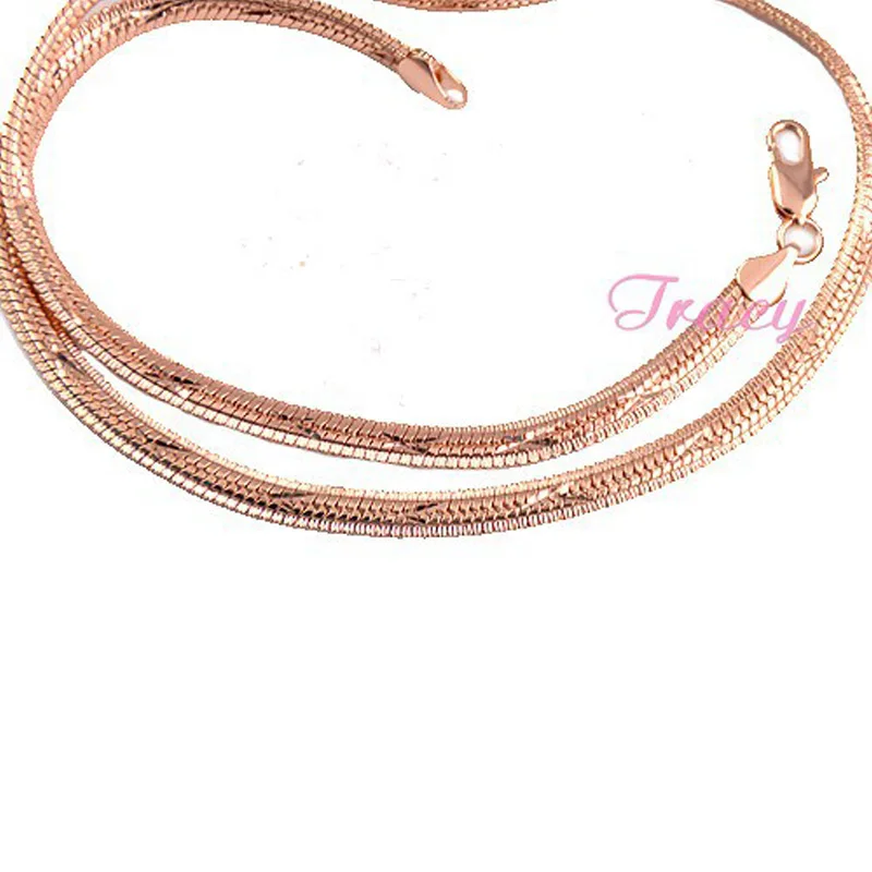 6 мм Мужские Женские Rose Gold Filled Цепочки и ожерелья 20 дюймов цепи Елочка X рисунком