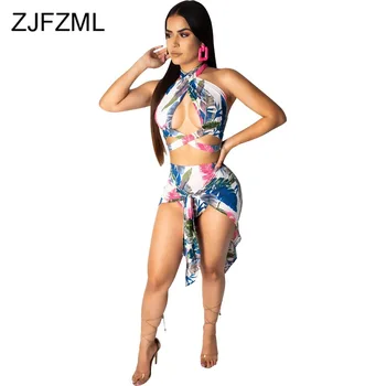 Leaves Print Sexy 2 Piece Outfits For Women Summer Halter Backless Crop Top+Bandage Skirts Beach Suits Two Piece Matching Sets
Leaves Print Sexy 2 Piece Outfits For Women Summer Halter Backless Crop Top+Bandage Skirts Beach Suits Two Piece Matching Sets
