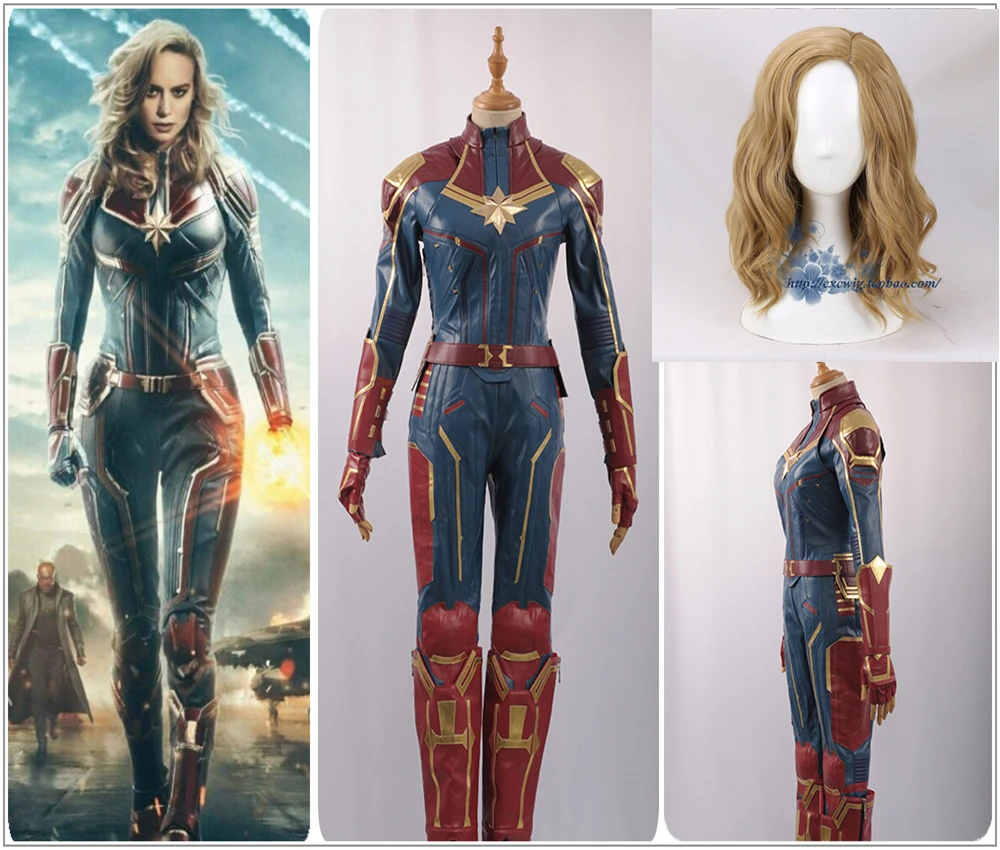 Superhero Captain Marvel Ms. Marvel Super-Heroes Cosplay Costume Two Piece Top Pants Faux Leather Costume Wig Halloween Carnival
Superhero Captain Marvel Ms. Marvel Super-Heroes Cosplay Costume Two Piece Top Pants Faux Leather Costume Wig Halloween Carnival