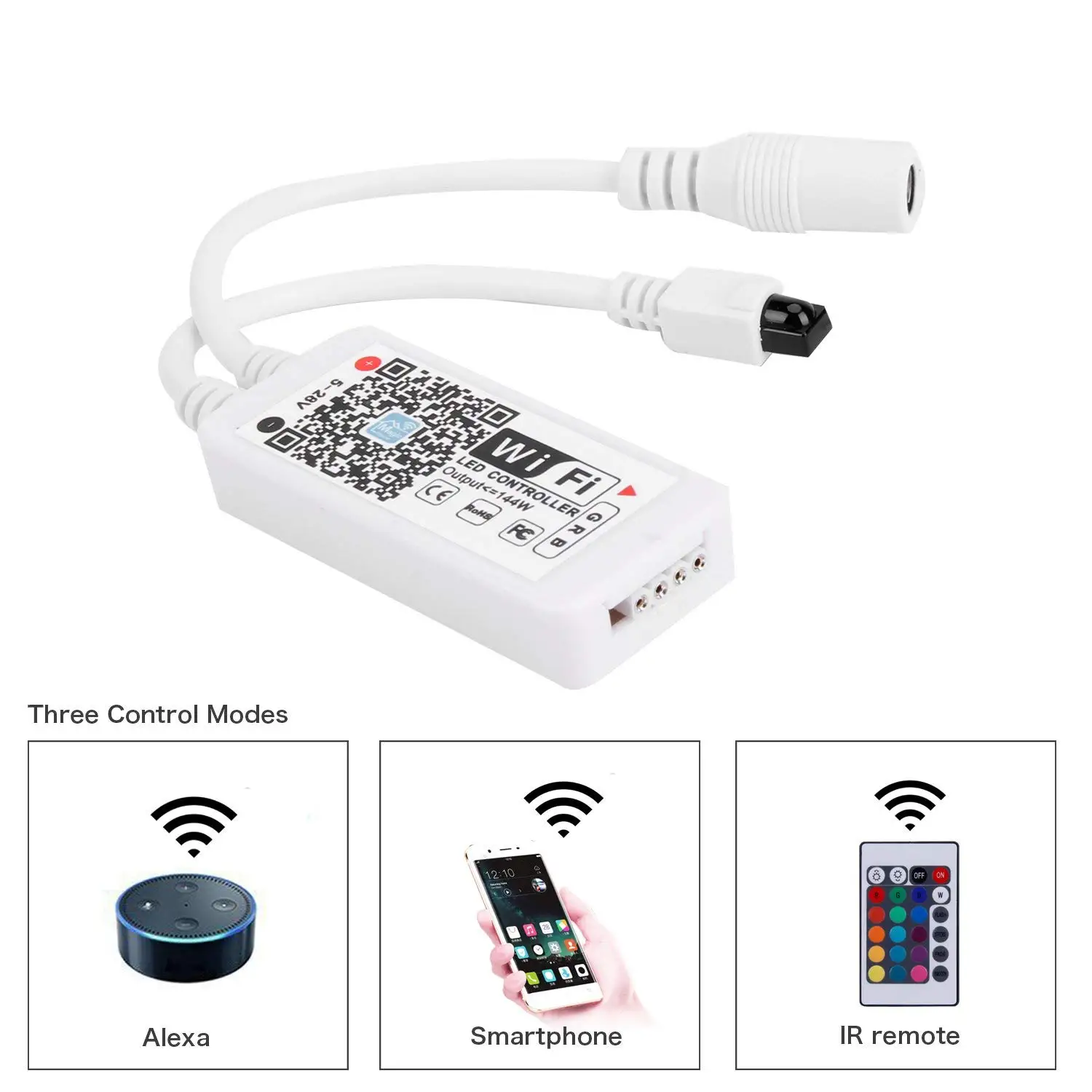Wi-Fi цветная (RGB) Управление Для Светодиодный светильник полоски работает со