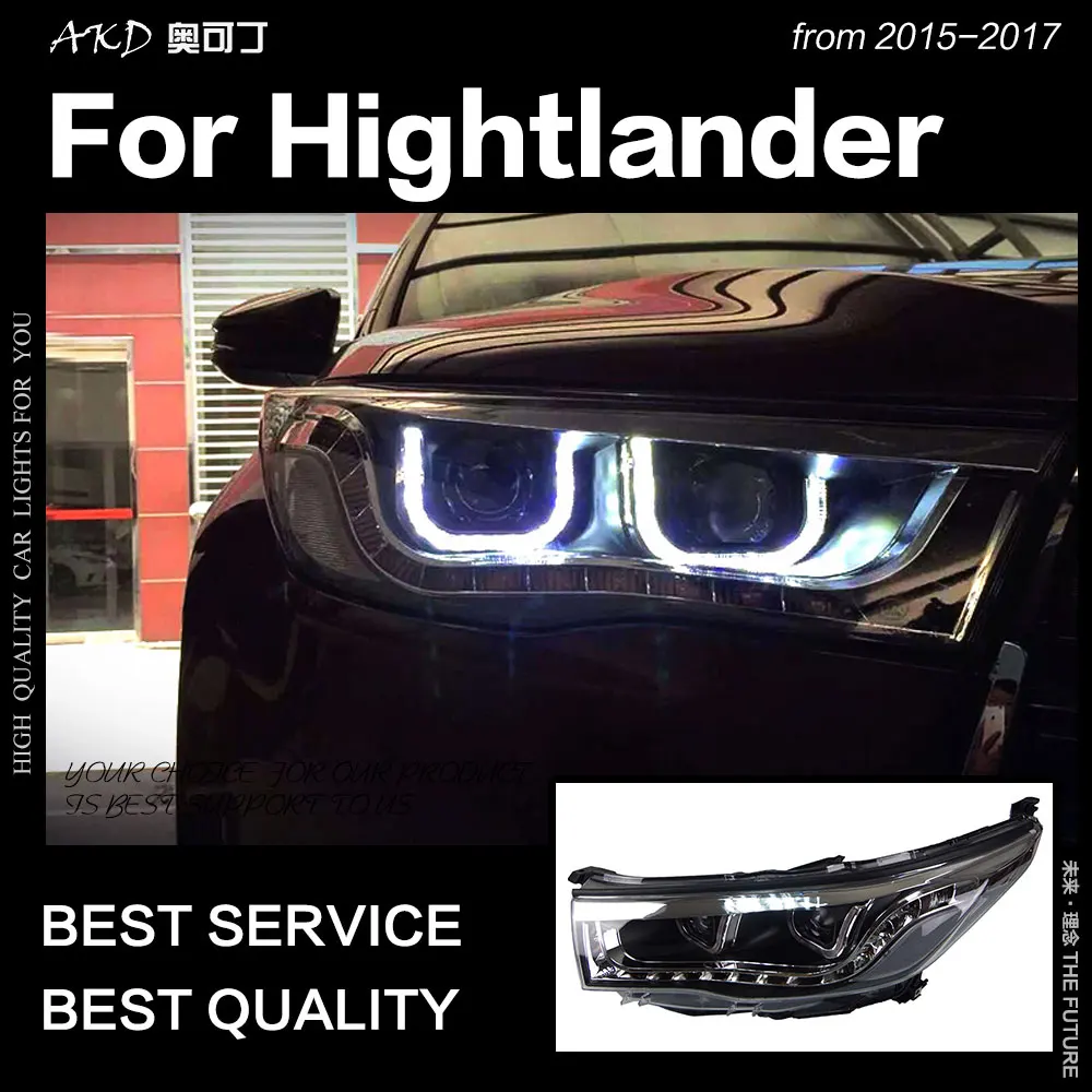 AKD Car Styling for Toyota Highlander Headlights New Highlander Headlight LED DRL Hid Head Lamp Angel Eye Bi Xenon Accessories
AKD Car Styling for Toyota Highlander Headlights New Highlander Headlight LED DRL Hid Head Lamp Angel Eye Bi Xenon Accessories