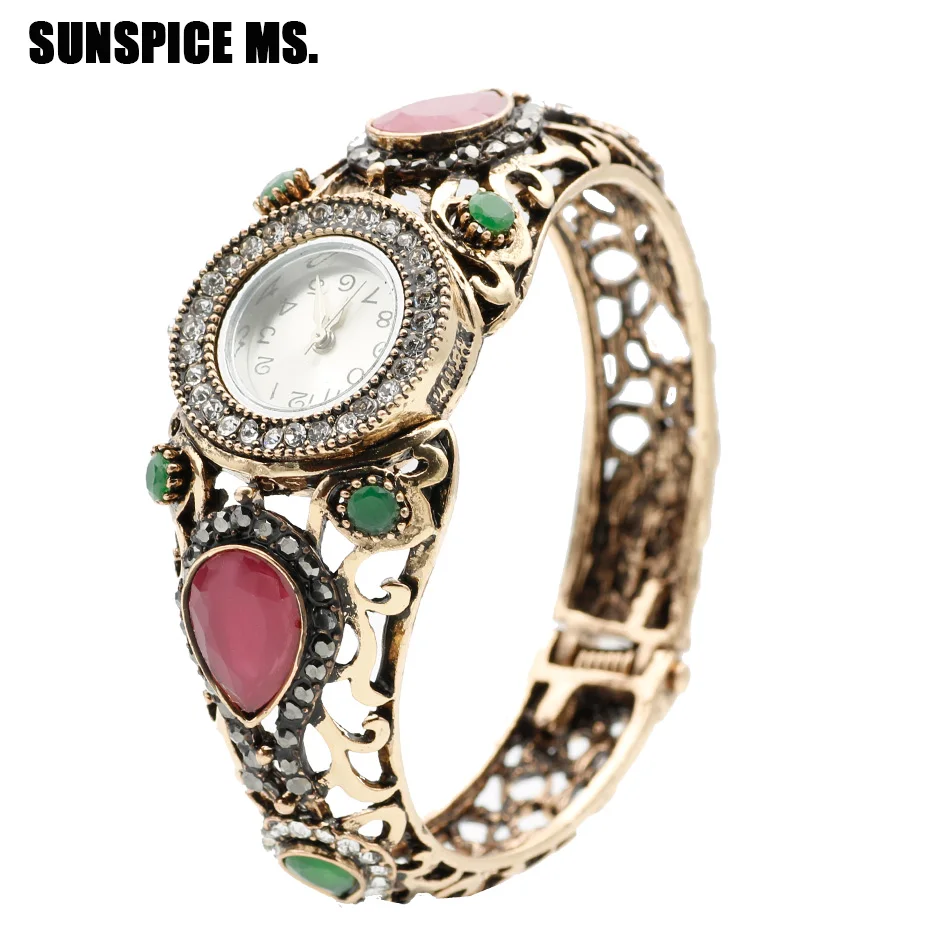 SUNSPICE MS Retro Vintage Watch Bangle Cuff Resin Round Charm Bracelet Jewelry Antique Color Turkish Women Ethnic Festival Gift
SUNSPICE MS Retro Vintage Watch Bangle Cuff Resin Round Charm Bracelet Jewelry Antique Color Turkish Women Ethnic Festival Gift
