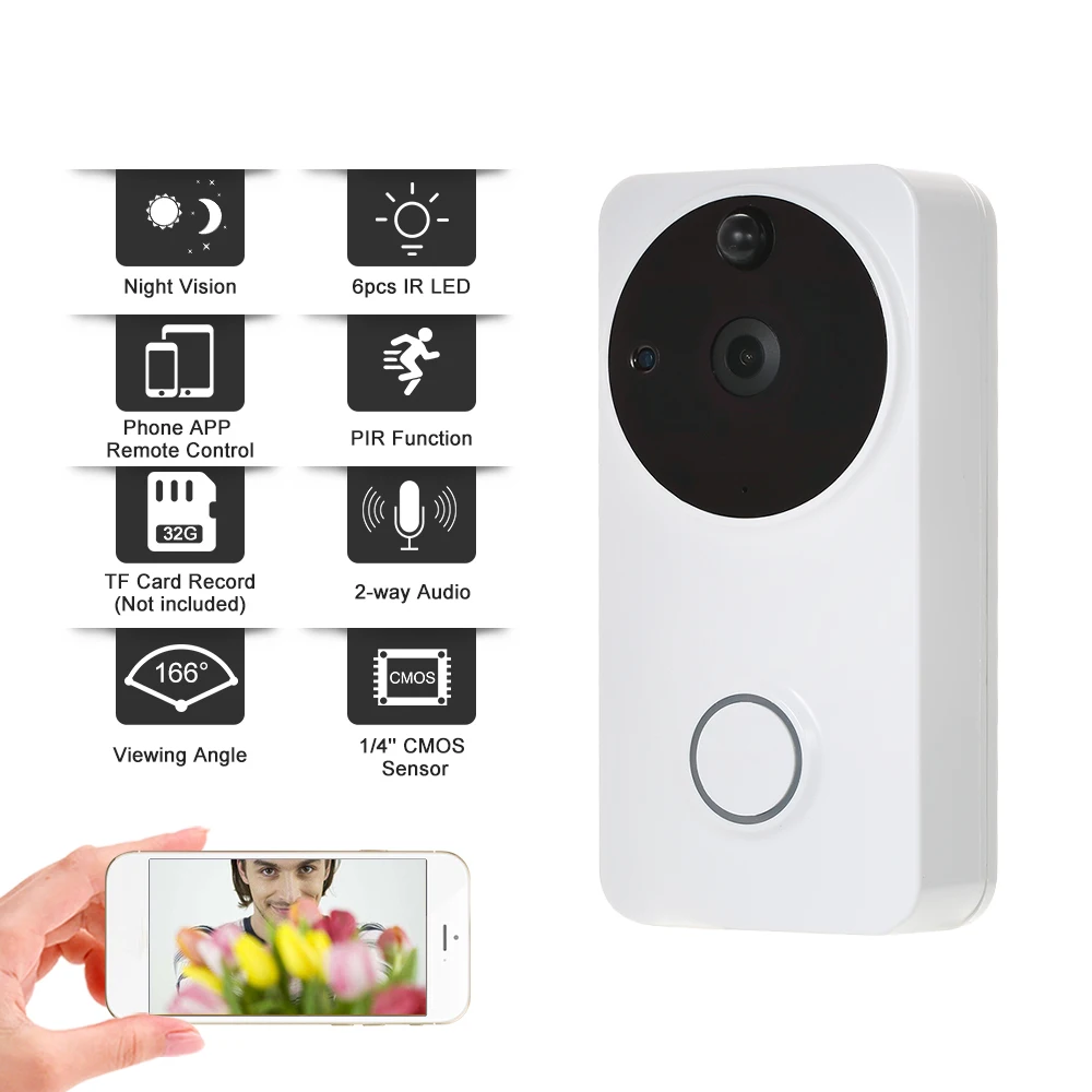 WiFi Visual Intercom Door Phone 2-way Audio Video Doorbell for Android IOS APP Remote Control for Door Entry Access Control
WiFi Visual Intercom Door Phone 2-way Audio Video Doorbell for Android IOS APP Remote Control for Door Entry Access Control