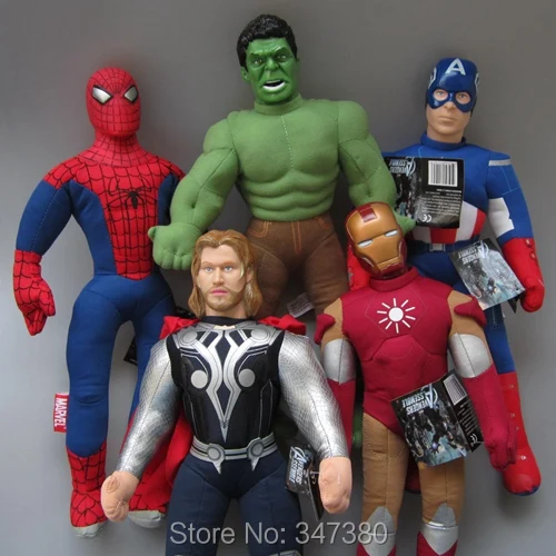 Avengers Captain America Spiderman Iron man Hulk Thor 5 Pcs/Lot Plush Toys Stuffed Soft Dolls 42-45 CM
Avengers Captain America Spiderman Iron man Hulk Thor 5 Pcs/Lot Plush Toys Stuffed Soft Dolls 42-45 CM