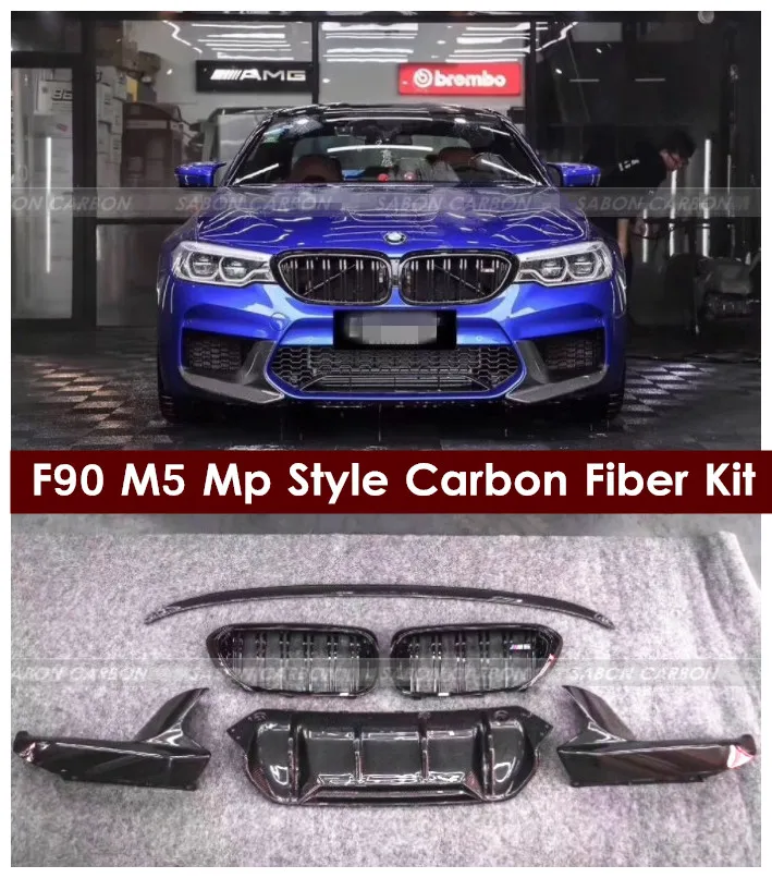 M performance Style Carbon Fiber Body kit Front Splitter Grille Rear Bumper Spoiler Diffuser For BMW F90 M5 Car Styling 2019
M performance Style Carbon Fiber Body kit Front Splitter Grille Rear Bumper Spoiler Diffuser For BMW F90 M5 Car Styling 2019