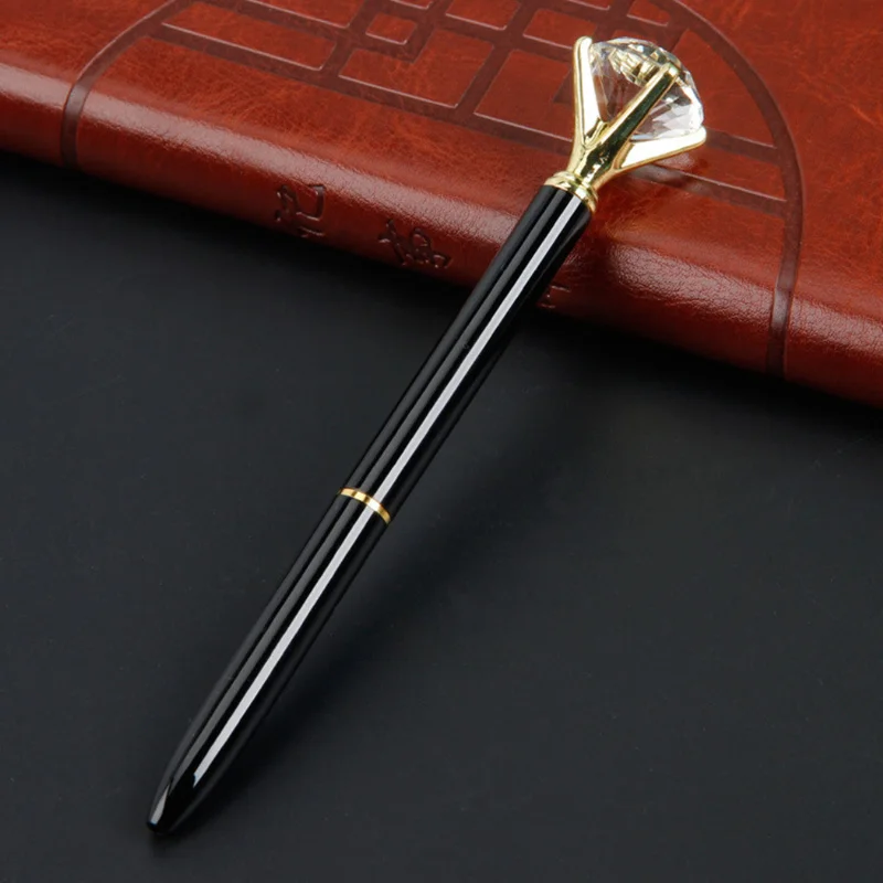 Большая Хрустальная шариковая ручка модная металлическая с бриллиантами для