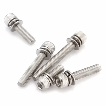 M6 20Pcs 10/12/14/16/20/25/30-40mm 304Stainless Steel 3 in 1 Hexagon Socket Head Cap Screws Hex Socket Screw Metric Bike Screw
M6 20Pcs 10/12/14/16/20/25/30-40mm 304Stainless Steel 3 in 1 Hexagon Socket Head Cap Screws Hex Socket Screw Metric Bike Screw