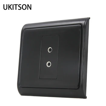 Black Color 2 Connectors 3.5mm Sound Jack Plug Faceplate 86x86mm Female To Female Audio Panel 
Black Color 2 Connectors 3.5mm Sound Jack Plug Faceplate 86x86mm Female To Female Audio Panel