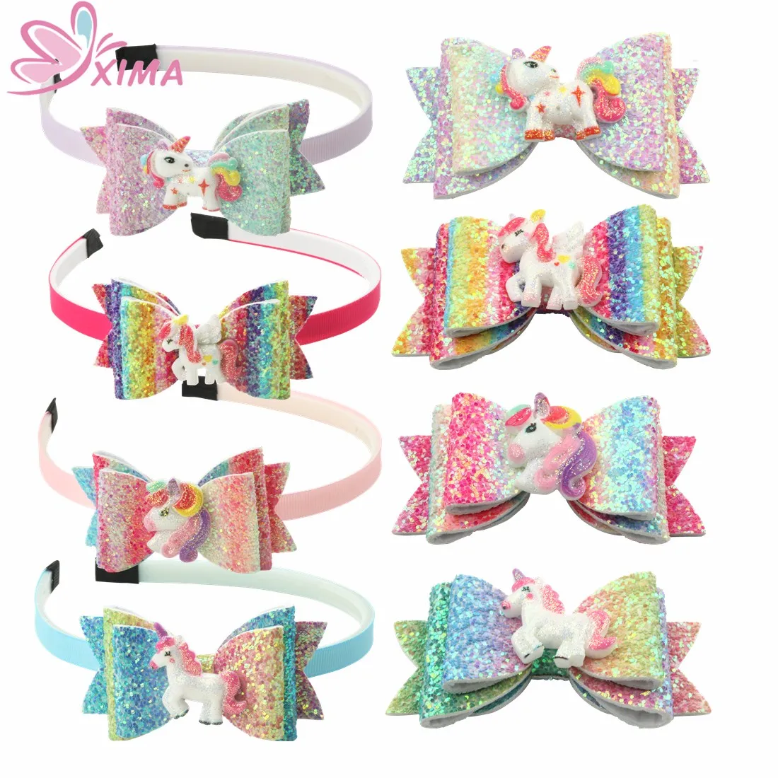 XIMA 1PC 3inch Unicorn Party Headbands Kids Glitter Rainbow Hair Bows Hairpins For Girls Kids Hairband Hair Accessories
XIMA 1PC 3inch Unicorn Party Headbands Kids Glitter Rainbow Hair Bows Hairpins For Girls Kids Hairband Hair Accessories