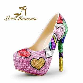 Multicolor Wedding Shoes Mix Color Pink Blue Green rhinestone ladies shoes Platform high heels valentine designer Prom Pumps
Multicolor Wedding Shoes Mix Color Pink Blue Green rhinestone ladies shoes Platform high heels valentine designer Prom Pumps
