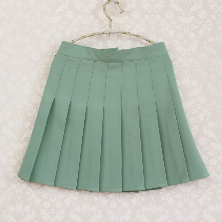 Pine green solid color High waist pleated skirt Calm down feeling pure cute Mori girl A-line
Pine green solid color High waist pleated skirt Calm down feeling pure cute Mori girl A-line