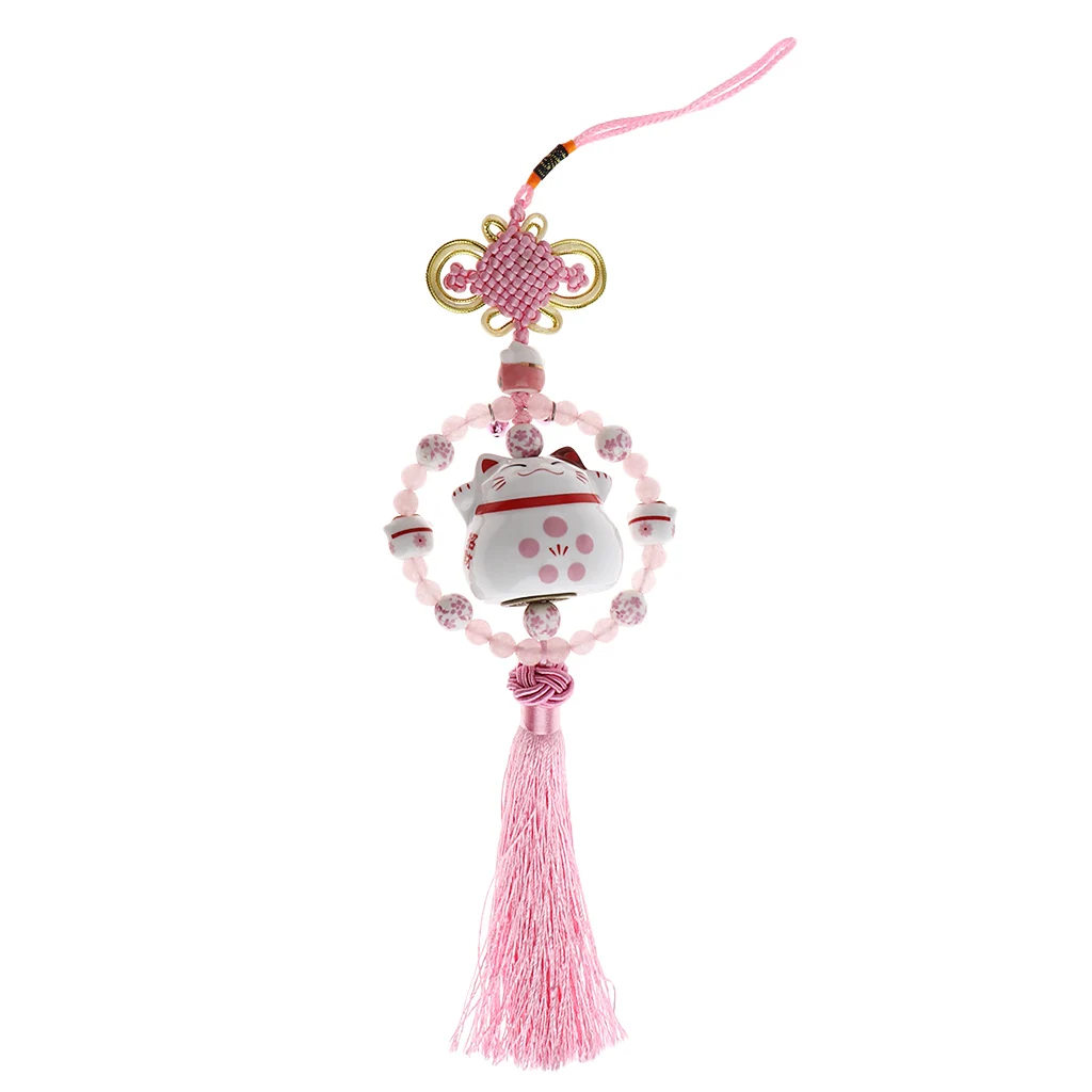 Cat Ceramics Bead with Chinese Knot Tassel Charms Pendant Ornament for Car Keyring Keychain Hanging Decoration 37cm
Cat Ceramics Bead with Chinese Knot Tassel Charms Pendant Ornament for Car Keyring Keychain Hanging Decoration 37cm