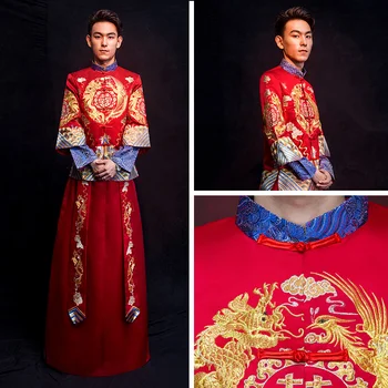 Vintage Wedding Evening Bridegroom Toast Cheongsam Exquisite Embroidery Dragon&phoenix Tang Suit Male Traditional Marriage Set
Vintage Wedding Evening Bridegroom Toast Cheongsam Exquisite Embroidery Dragon&phoenix Tang Suit Male Traditional Marriage Set