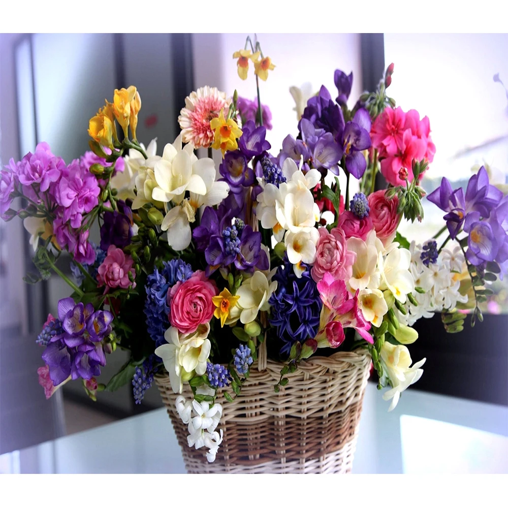 Full Square Diamond 5D DIY Diamond Painting Beautiful flower basket Embroidery Cross Stitch Rhinestone Mosaic Painting Decor
Full Square Diamond 5D DIY Diamond Painting Beautiful flower basket Embroidery Cross Stitch Rhinestone Mosaic Painting Decor
