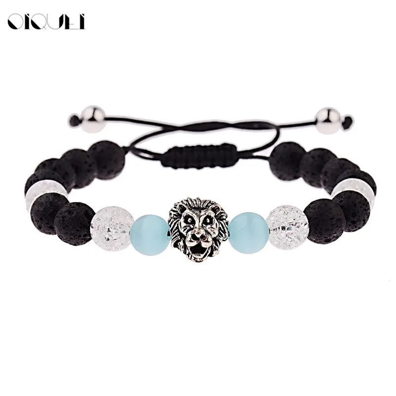 OIQUEI Adjustable Sliver Lion Head Bracelet Men Handmade Black Natural Lava Stone Braided Bracelets For Women Pulseira Masculina
OIQUEI Adjustable Sliver Lion Head Bracelet Men Handmade Black Natural Lava Stone Braided Bracelets For Women Pulseira Masculina
