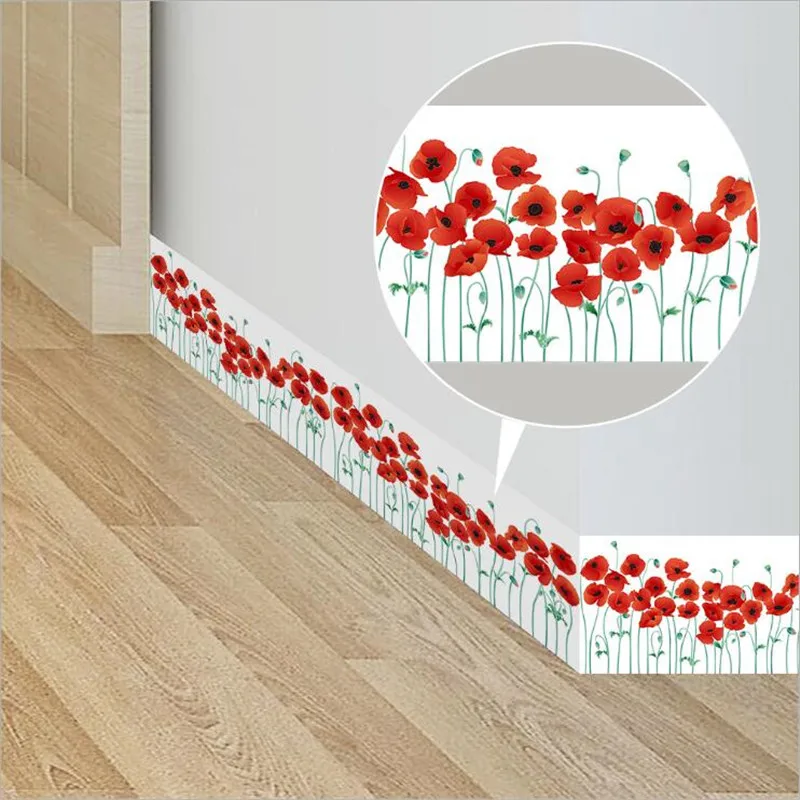 Eco-friendly PVC Poppies pattern Border roll Fashion decorative Baseboard sticker corridor Washstand kitchen bedroom decorative
Eco-friendly PVC Poppies pattern Border roll Fashion decorative Baseboard sticker corridor Washstand kitchen bedroom decorative