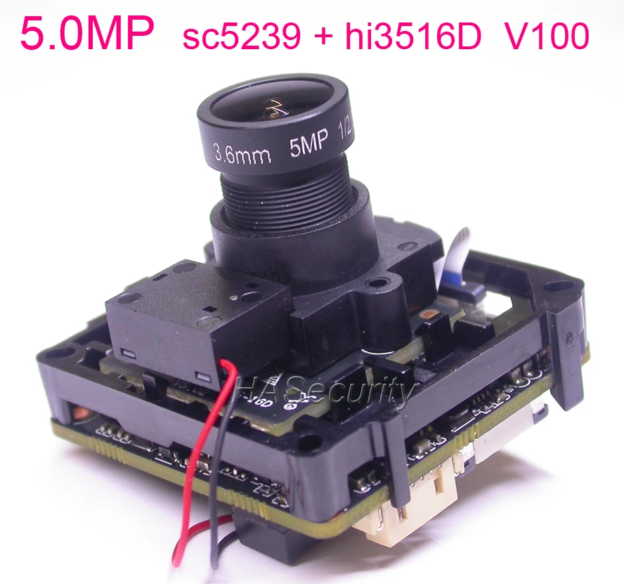 

5.0MP H.265 ,H.264 IPC 1/1.2.7" SmartSens SC5239 CMOS sensor +Hi3516D V100 IP CCTV camera module PCB board +IRC +LENs +LAN cable