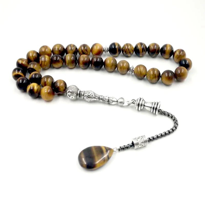 Tasbih 2019 тигриные глаза натуральный камень четки ислам новый стиль молитва бусы 33 66