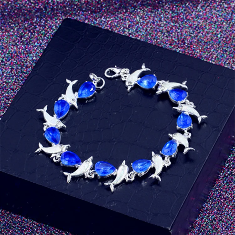 New Silver Jewelry Bracelet Creative Cute Dolphin Crystal Aobao Bracelet opal Girls Handicraft Gifts
New Silver Jewelry Bracelet Creative Cute Dolphin Crystal Aobao Bracelet opal Girls Handicraft Gifts