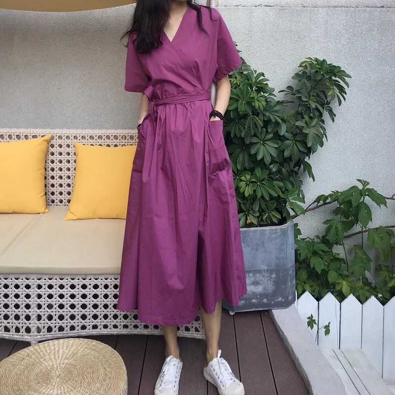 Women Maxi Long Wrap Dress with Belt Short Sleeve Sexy V-neck Tunic Pocket Female Elegant Casual Summer Vestidos De Verano
Women Maxi Long Wrap Dress with Belt Short Sleeve Sexy V-neck Tunic Pocket Female Elegant Casual Summer Vestidos De Verano