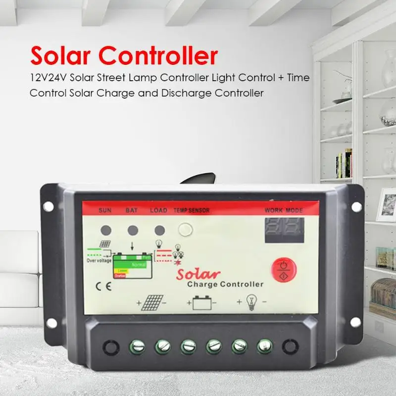 12V 24V Light Control+Time Control Solar Street Lamp Automatically Turn on and off Lighting Charge Discharge Controller
12V 24V Light Control+Time Control Solar Street Lamp Automatically Turn on and off Lighting Charge Discharge Controller