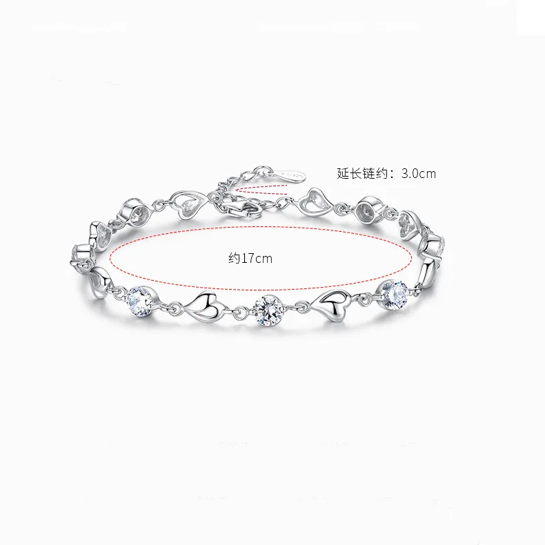 

925 Sterling Silver Zircon Bracelet Female Korean Version Couple Simple Personality Sen Students Birthday Gifts to Girlfriend