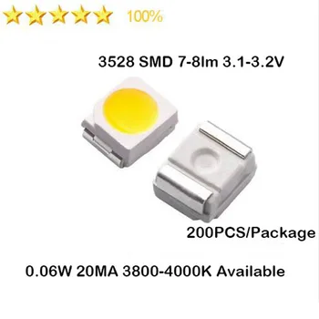 200pcs 3528 LEDSMD White Chip Ultra Bright Surface Mount 20mA DC 3V 7-8LM Light-Emitting Diode LED Bead Lamp Light 100% Tracking
200pcs 3528 LEDSMD White Chip Ultra Bright Surface Mount 20mA DC 3V 7-8LM Light-Emitting Diode LED Bead Lamp Light 100% Tracking
