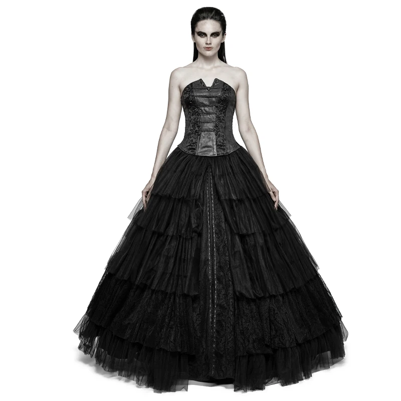 PUNK RAVE Gothic Lolita Women's Skirts Black Lace Wedding Stage Costume Dual-Use Lovely Skirt Party Black Long Cupcake Skirts
PUNK RAVE Gothic Lolita Women's Skirts Black Lace Wedding Stage Costume Dual-Use Lovely Skirt Party Black Long Cupcake Skirts