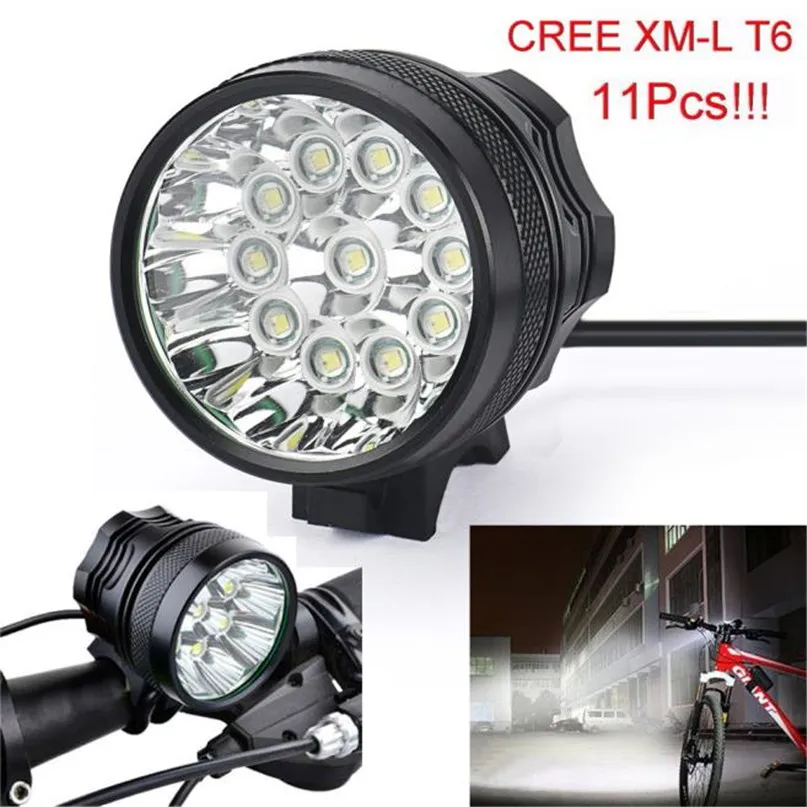 New 28000 Lm 11T6 LED Bicycle lantern bike Headlamp HeadLight Lamp Flashlight Lights 6400mAh battery farol bike light #2A26 (2)