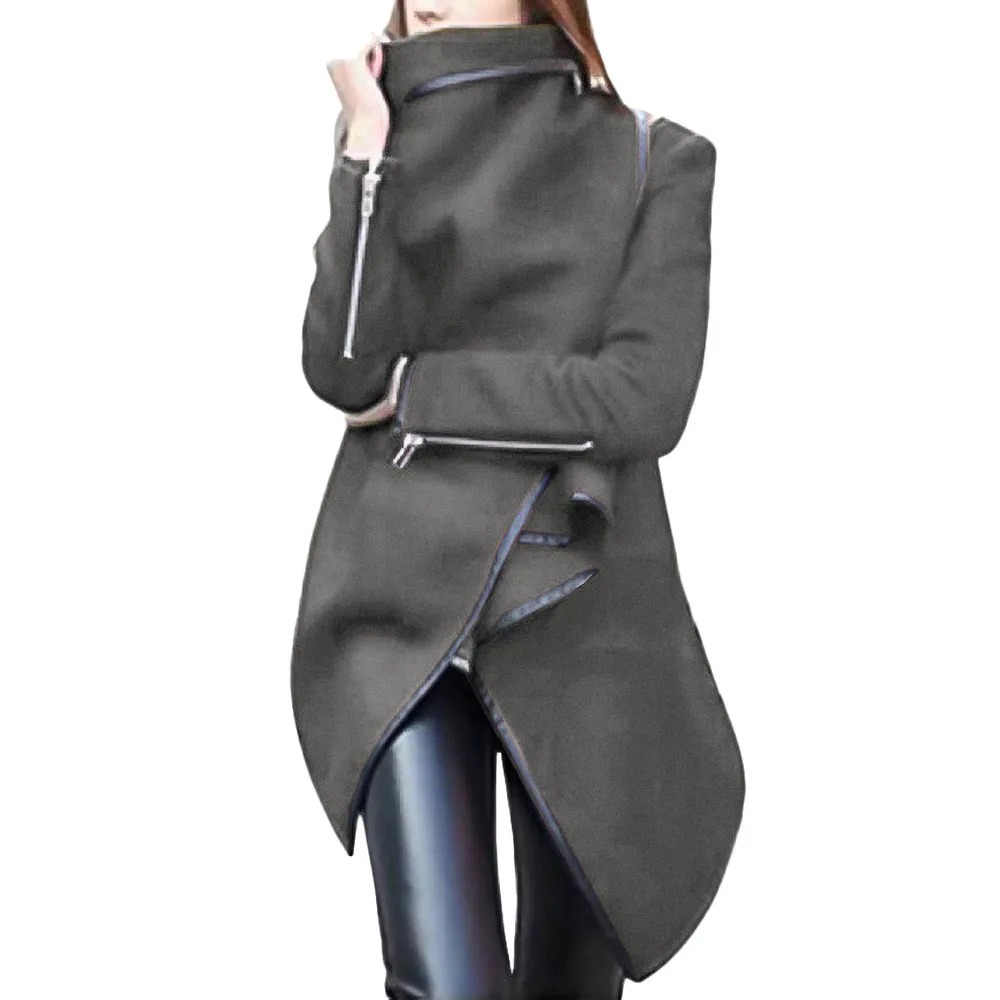 ISHOWTIENDA 2018 New Women irregular Bow Zippers Sleeve Long Warm Coat Wool Jacket Parka Windbreaker Women clothes Drop Shipping
ISHOWTIENDA 2018 New Women irregular Bow Zippers Sleeve Long Warm Coat Wool Jacket Parka Windbreaker Women clothes Drop Shipping