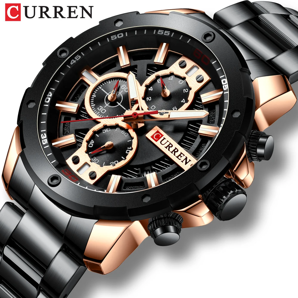 CURREN Sport Quartz Men's Watch New Luxury Fashion Stainless Steel Wristwatches Chronograph Watches for Male Clock Reloj Hombres
CURREN Sport Quartz Men's Watch New Luxury Fashion Stainless Steel Wristwatches Chronograph Watches for Male Clock Reloj Hombres