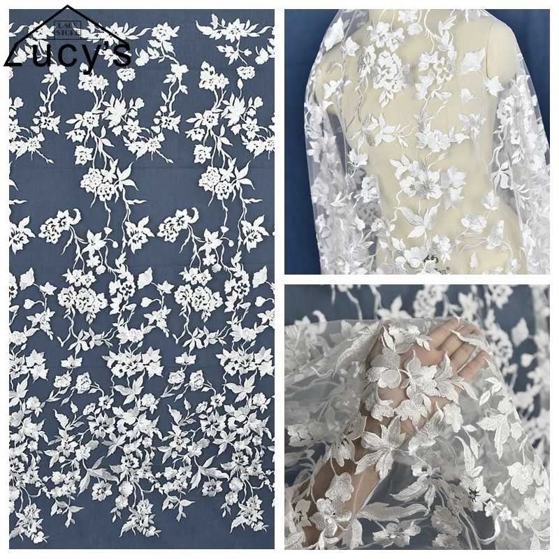 1 Yard Off white color wedding gowns lace material Tulle mesh embroidery dress lace fabric 2018 NEW good quality real pictures
1 Yard Off white color wedding gowns lace material Tulle mesh embroidery dress lace fabric 2018 NEW good quality real pictures