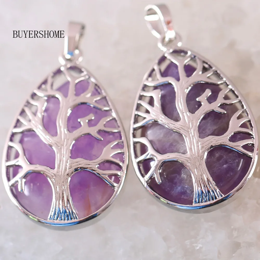 Silver Color Tree of life Water Drop Natural Stone Bead Crystal Necklace Pendant 1Pcs K444
Silver Color Tree of life Water Drop Natural Stone Bead Crystal Necklace Pendant 1Pcs K444