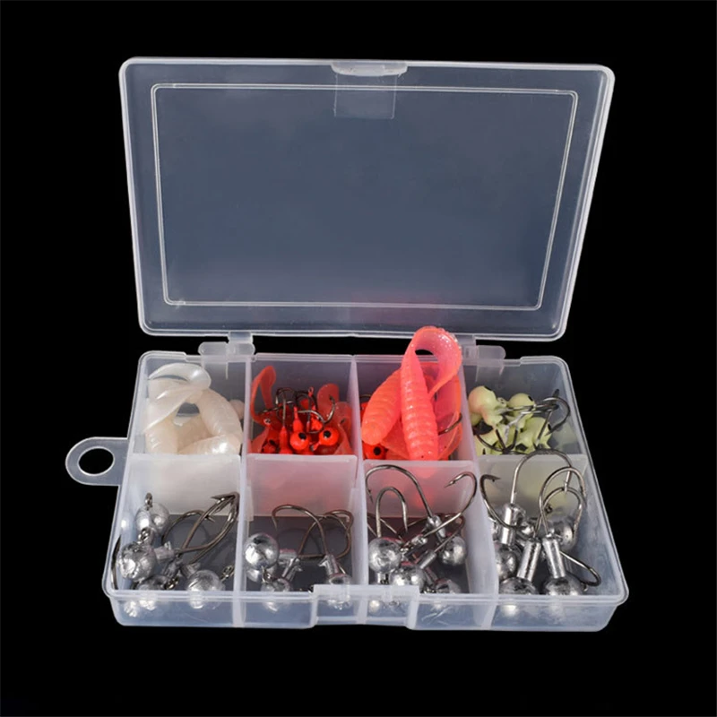 70pcs Lead Head Hook Worm Bait Set 1g 2g 3.5g 5g 7g 10g Jighead Fishhooks Jigging Circle Hooks Soft Curl Tail Baits Lure Pesca
70pcs Lead Head Hook Worm Bait Set 1g 2g 3.5g 5g 7g 10g Jighead Fishhooks Jigging Circle Hooks Soft Curl Tail Baits Lure Pesca