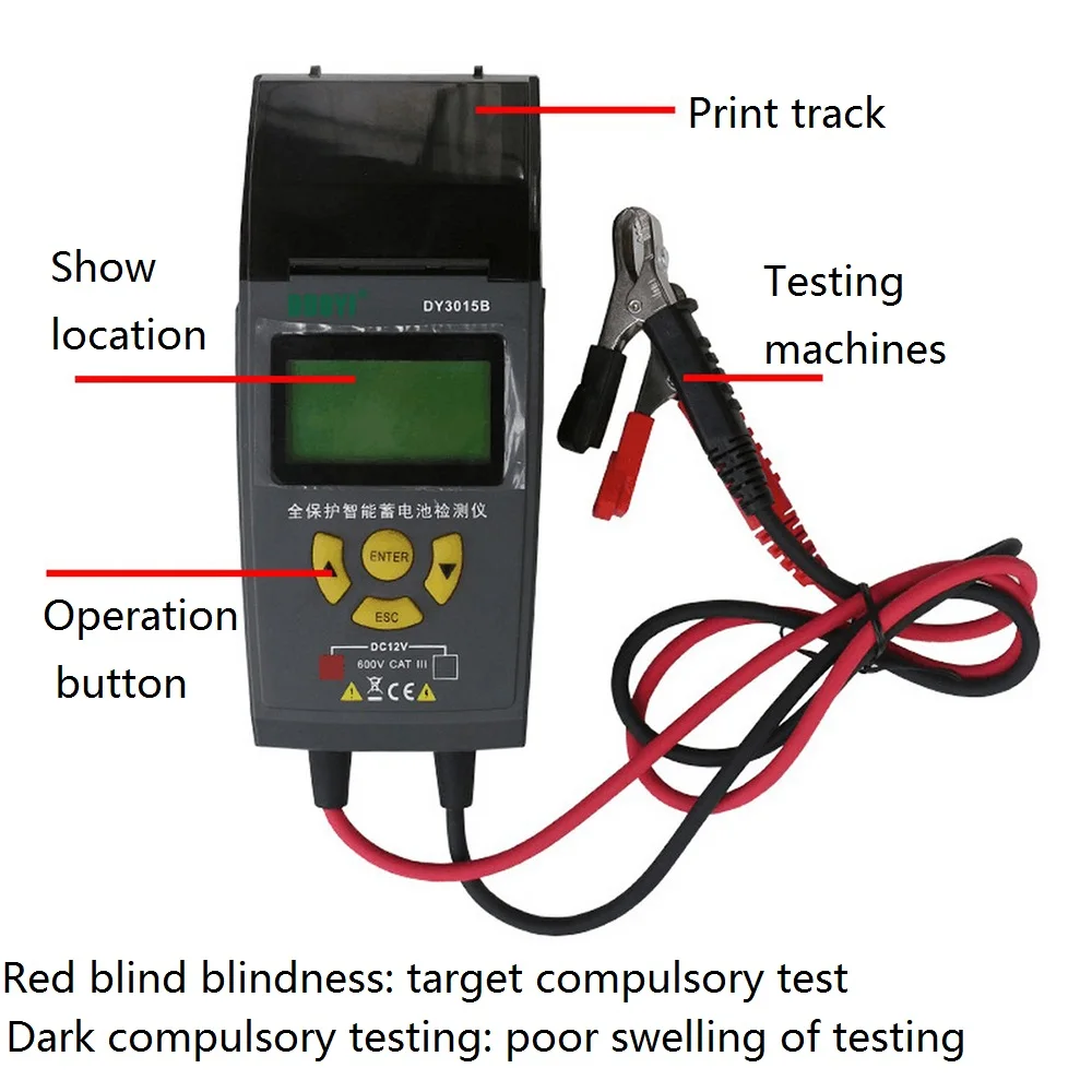 Storage Battery Tester 12V24V Charging System Detection Tester with Printer LCD Read Car Repair Diagnostic Tools Battery Teste
Storage Battery Tester 12V24V Charging System Detection Tester with Printer LCD Read Car Repair Diagnostic Tools Battery Teste