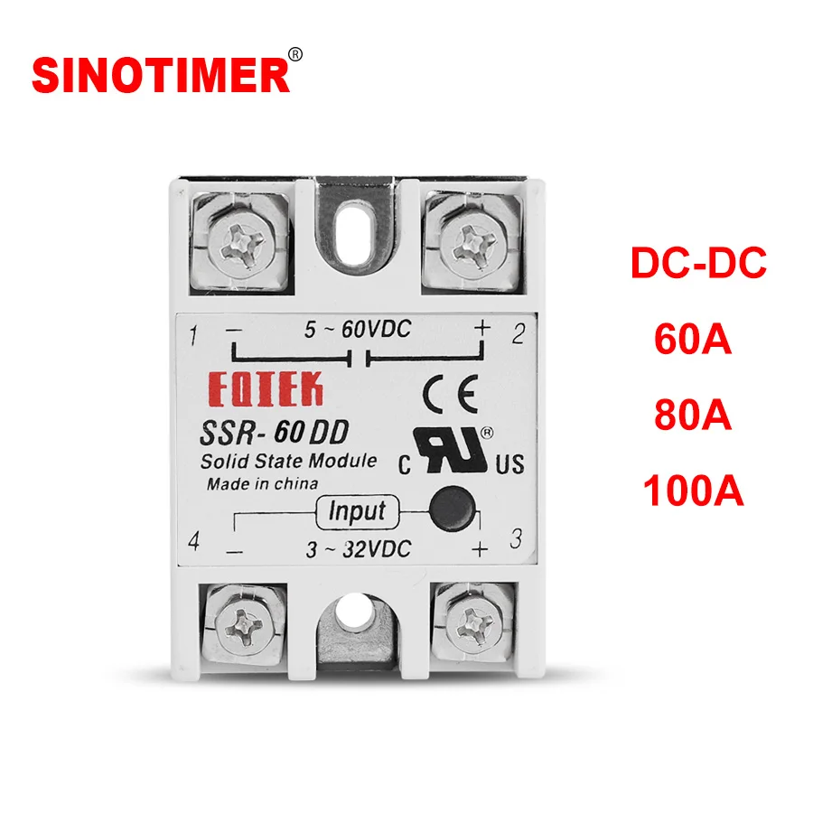 60A 80A 100A Current 3-32V 5V 12V DC to 5-60V DC Load Industrial Solid State Relay SSR with Transparent Protection Cover
60A 80A 100A Current 3-32V 5V 12V DC to 5-60V DC Load Industrial Solid State Relay SSR with Transparent Protection Cover