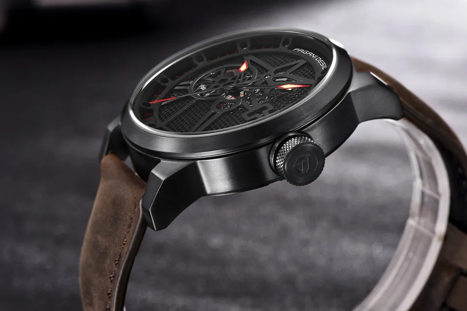 Fashion Pagani Leather Tourbillon Watch